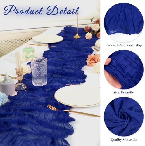 10 Pack Cheesecloth Table Runner 20 x 120 Inch, Royal Blue - Image 3