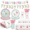 171pcs Fairy Birthday Decorations Paper Plates Napkins Fairy Party Supplies by JVORFDG