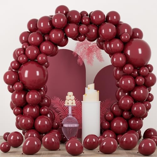 Voircoloria 90pcs Burgundy Balloons Garland Arch Kit, 18 12 10 5 Inch by Voircoloria