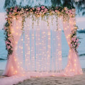 Tulle Backdrop Curtains with Lights Pink 10x8ft Sheer Curtain Backdrop by Fomcet