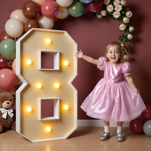 imprsv 3FT Marquee Numbers, Large Light Up Numbers 8 for 8th Birthday Decor by Letsmakeitimpressive