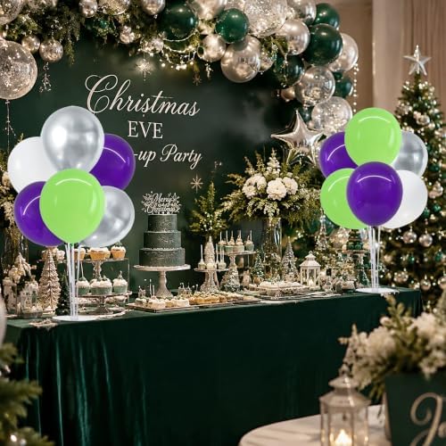 TONIFUL 4 Set Purple Green White Balloon Stand Centerpieces for Table - Image 5