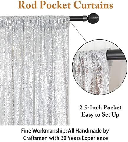 ShinyBeauty Photobooth Background Choice-4FTx7FT-Silver-Sequin backdrops, Sequin Fabric,Wedding backdrops,Rust Backdrop,Sequin Curtains,Photography Backdrop (Buy it Now) (4FTx7FT, Silver) - Image 4