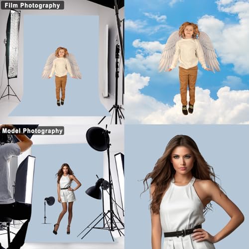 Dusty Blue Photography Backdrop for Photoshoot, Fabric, 7x10 FT - Image 3