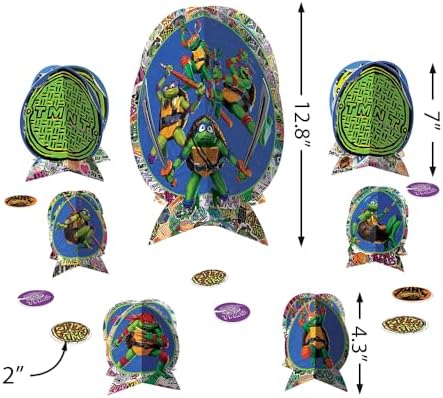 Amscan Table Centerpiece Kit (27 Pc Set) - High-Quality & Sturdy, Perfect Party Essential For Themed Parties & Events, TMNT: Mutant Mayhem - Image 2