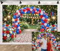 4th of July Independence Day Backdrop, Patriotic Red White and Blue Balloon Arch Flowers Photography Background, Memorial Day Party Photo Veterans Day Patriot Decorative Banner Booth Studio 5X3FT by Unknown