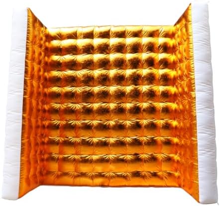 Inflatable Photo Booth Wall –8.2X8.2X4FT Portable Backdrop with LED Lights, Easy Setup for Parties, Weddings, Birthdays & Events – Golden by XmaybangDesignStudio