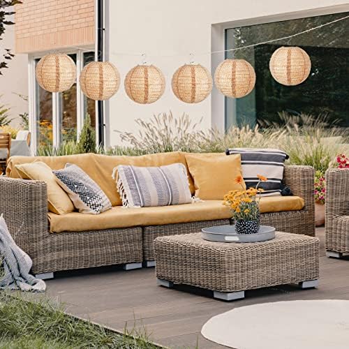Hortsun 12 Pcs Print Burlap Paper Lanterns Classroom Decor,8 Inch - Image 6