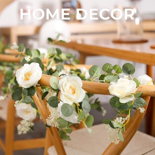 Der Rose 4Pcs 6.5FT Fake Floral Greenery Garland for Backdrop Wedding Decor - Image 6