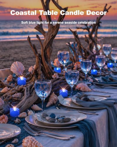 Homemory 12-Pack Blue Flameless Battery Tea Light Candles, 200+ Hours - Image 6