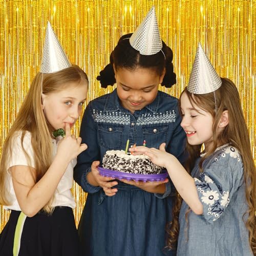 10 Pack Gold Backdrop Curtain 3.2ft x 8.2ft Metallic Tinsel Foil Fringe Curtains Photo Booth Background for Birthday Party Decoration Baby Shower Engagement Wedding Christmas Decoration (Gold) - Image 5