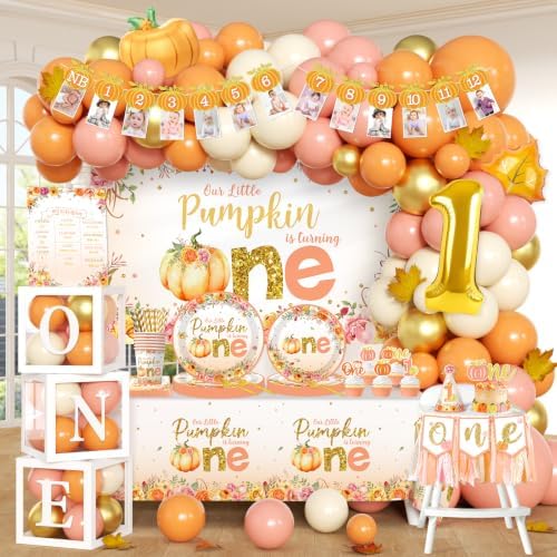 Our Little Pumpkin is Turning One Decorations for Girls, Serve 20 Guests by Pymurod