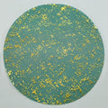 Snowkingdom 50pcs Green Gold Placemats Round Disposable 13" Golden Charger by Snowkingdom