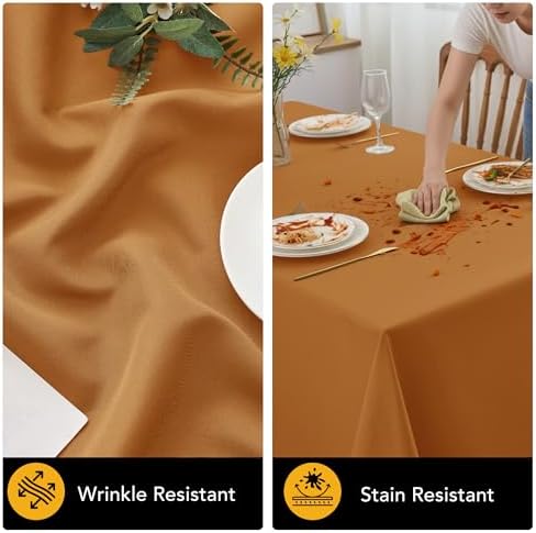 10-Pack Bronze Tablecloths for Rectangle Tables, 60 x 84 Inches - Image 4