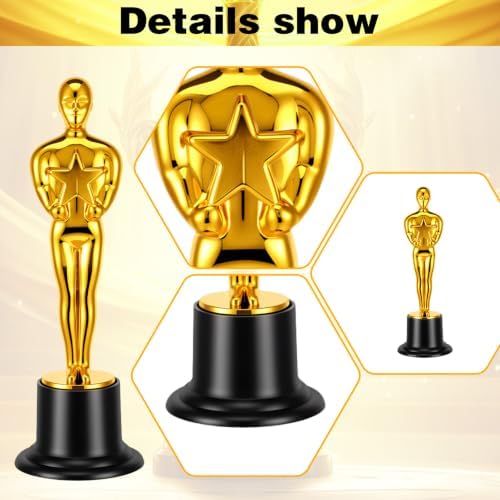 24 Pack 6 Inch Gold Mini Award Trophy Statues, Plastic Mini Trophies - Image 3