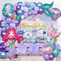 193 pcs Mermaid Birthday Decorations For Girl, Mermaid Party Decorations Supplies Kit, 16 Tableware Sets, Balloon Arch,Disposable Paper Plates by PartySpot%EF%BC%81