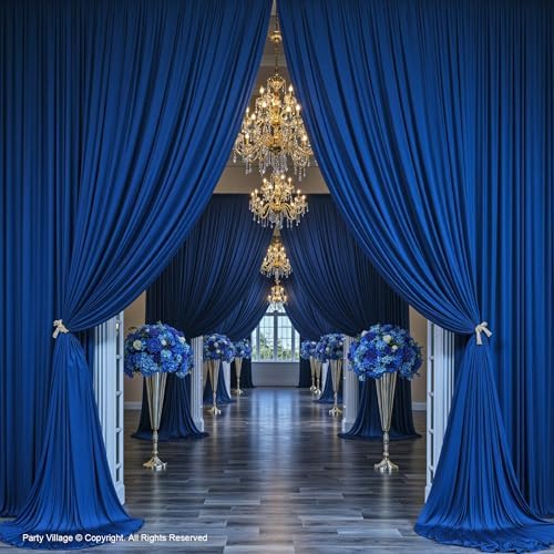 10x12 ft Royal Blue Backdrop Curtains for Weddings, Birthdays and Photos - Image 3