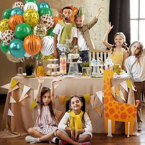Jungle Safari Balloons, 50 Pcs Animal Print Balloons for Birthday Party - Image 5