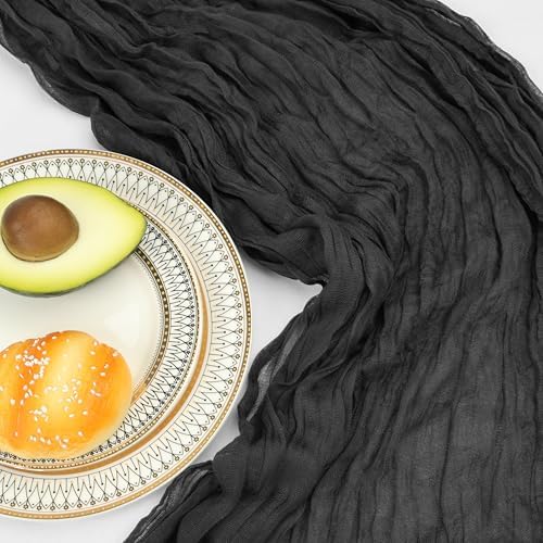 6 Pack 10Ft Black Cheesecloth Table Runner 23 x 120 Inch - Image 5