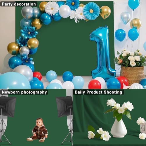 Dark Green Photography Backdrop for Photoshoot, Fabric, 8x10 FT - Image 5