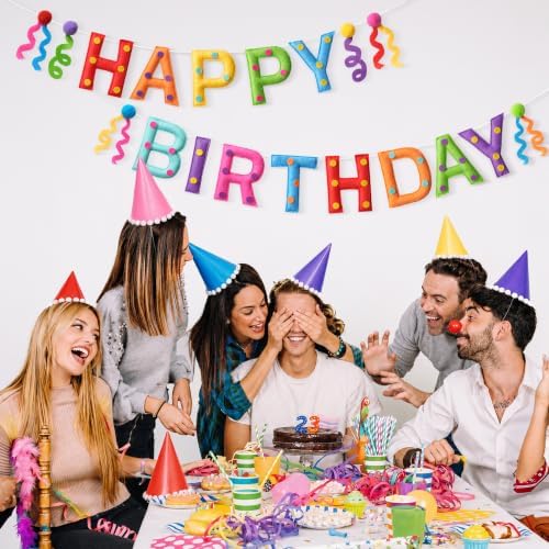 Kriyokiaa Rainbow Felt Happy Birthday Banner, Polka Dot Party Decor - Image 6