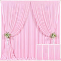 4 Panels Pink Backdrop Curtain for Parties Baby Shower Wrinkle Free Pink Photo Curtains Backdrop Drapes Fabric Decoration for Wedding Birthday Party 20ft(W) x 10ft(H) by Tao-GePartyDecorations