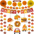 Biswiter Fall Decor, Hello Fall Banner & Pumpkin Paper Lanterns Set by Biswiter