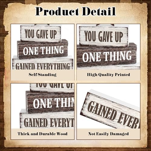 4 Pcs Sober Anniversary Wooden Tiered Tray Decor, Soberversary Gifts - Image 4