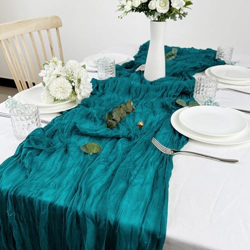 6 Pack Cheesecloth Table Runner 10Ft Christmas Gauze Boho Table Runners for Wedding Decor Bridal Shower Decorations(35" x 120") - Image 6