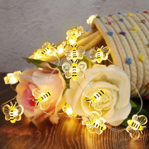 Bee Decor USB String Lights 10Ft 30 LEDs Bee Bumble Whimsical Decorations Honey Gifts for DIY, Home, Classroom, Birthday, Kids Room, Garden, Baby Shower, Party - Image 7