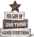 4 Pcs Sober Anniversary Wooden Tiered Tray Decor, Soberversary Gifts by Gleegreets