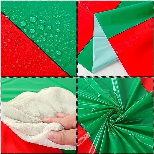Oudain 6 Pcs Plastic Disposable Table Cloth 54" x 108", Green, Red - Image 3