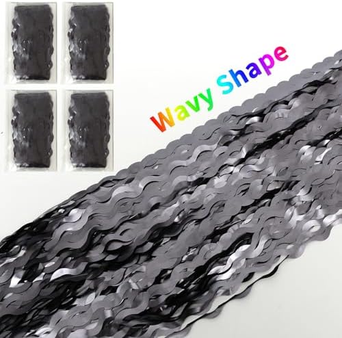 4 Pack Wavy Grey Foil Fringe Curtains Party Decorations - 3.3 ft x 6.6 ft Tinsel Curtain Backdrop for Birthday Bachelorette Wedding Birthday Disco Party Decorations - Image 3
