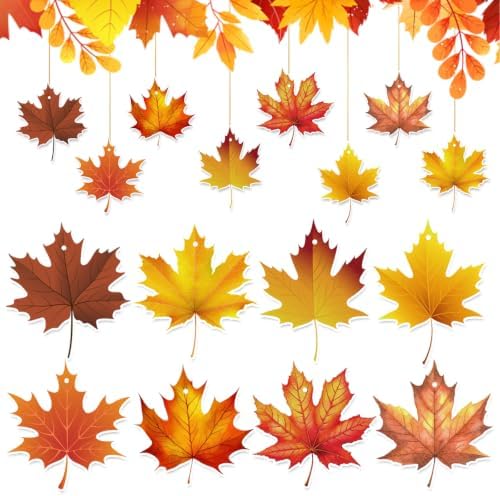 Fall Thanksgiving Hanging Decorations, Maple Leaf Ceiling Hanging Decor by Adeyoo