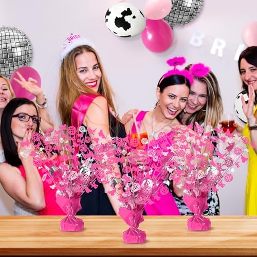 3 Pcs Disco Cowgirl Party Decors Western Pink Table Centerpiece - Image 4