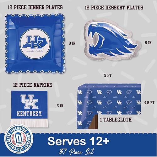 University of Kentucky Wildcats Table Cloth Plates Napkins Party 37 Pc - Image 3