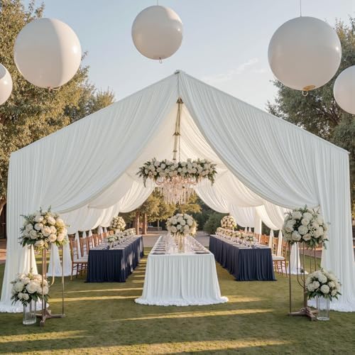 20ftx40ft Ivory Ceiling Curtain for Wedding Parties by PartyVillage