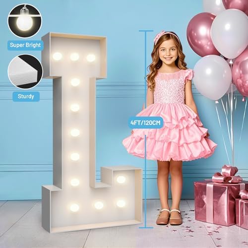4FT Light Up Marquee Letter L - Large Foam Board Mosaic Kit - Image 3