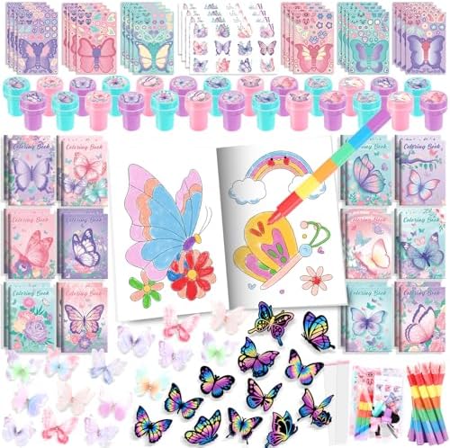 BenLouis 96Pcs Butterfly Fairy Coloring Set for Kids Party Favors by BenLouis