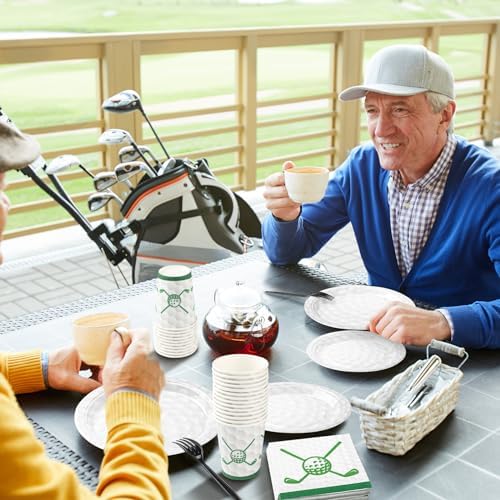 durony 144 Pieces Golf Paper Plates and Napkins Dinnerware Set - Image 6