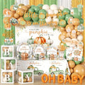 Little Pumpkin Baby Shower Decorations, 329Pcs Green And Orange by Biswiter