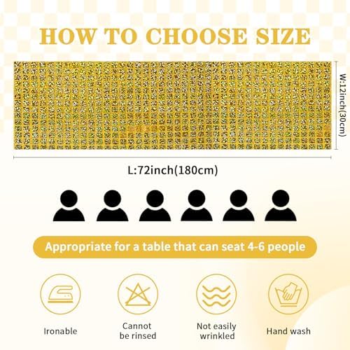 Glitter Disco Party Laser Gold Table Runner 8 Packs 13 x72 Inch Sequin - Image 3