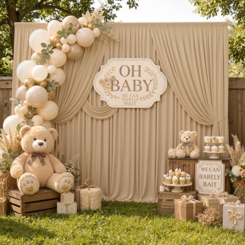 12ft x 10ft Champagne Backdrop Curtains for Parties, Wrinkle Free 2 Panels Photo Backdrop Drapes Back Drop Cloth for Wedding Birthday Photography Background Decor - Image 7