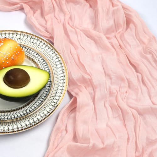 6 Pack 10Ft Blush Pink Cheesecloth Table Runner 23 x 120 Inch - Image 5