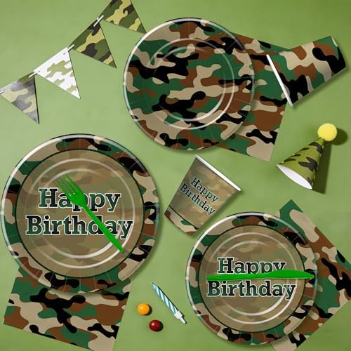 Srua Don Camouflage Army Birthday Party Decorations, Camo Hunting Serves 24 - Image 7