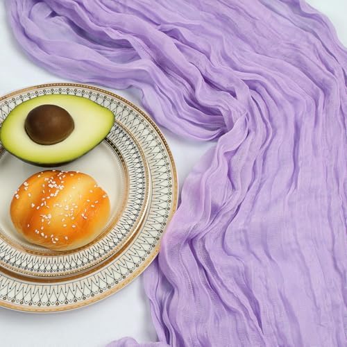 6 Pack 10Ft Lavender Purple Cheesecloth Table Runner 23 x 120 Inch - Image 5
