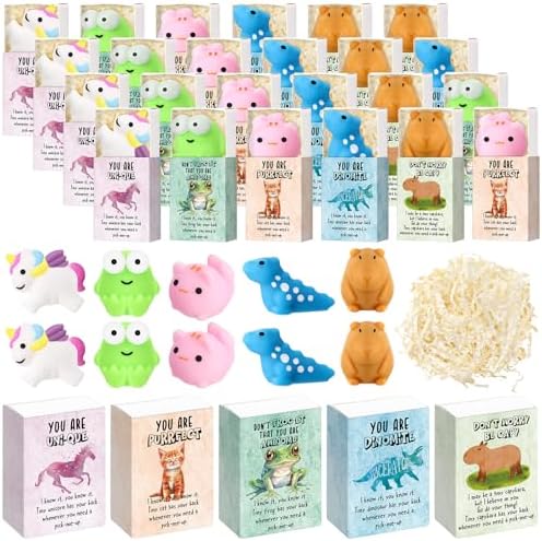 25 Sets Positive Gifts Animal Birthday Party Favors with Support Boxes by Wettarn
