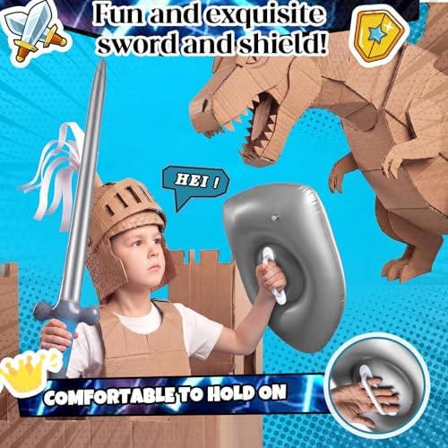 Poen 24 Pcs Inflatable Sword and Shield Medieval Knight Party,Lightning - Image 6