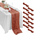 Bailarina 25 Pack Cheesecloth Table Runner 17x108 Inch Long Gauze Cheese Cloth 9ft Wrinkled Sheer Table Runner for Wedding Reception Birthday Party Table Decoration (Terracotta) by Bailarina