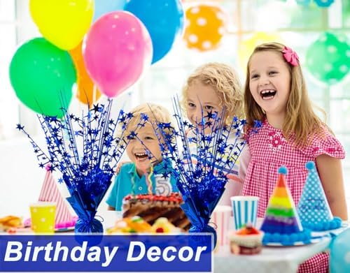 FUBININA 6 Pack Metallic Foil Spray Centerpiece Star Table Decoration Burst Glitter Tabletop Centerpieces for Birthday Christmas New Years Nye Wedding Graduation Holiday Party Supplies Decor, Blue - Image 4